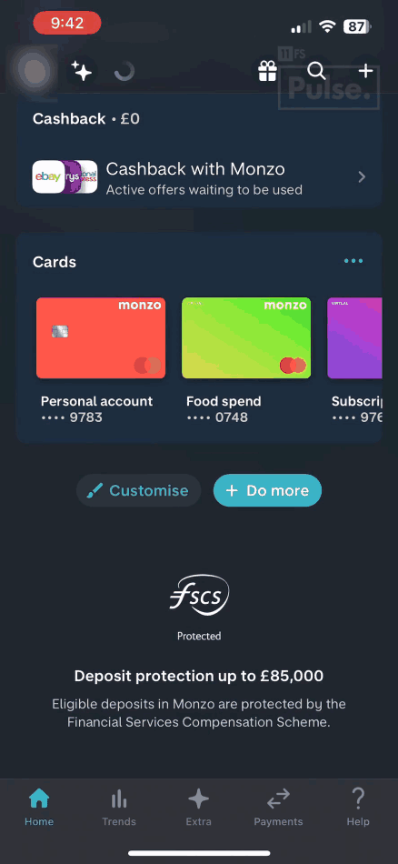 Monzo debit-card application benchmark