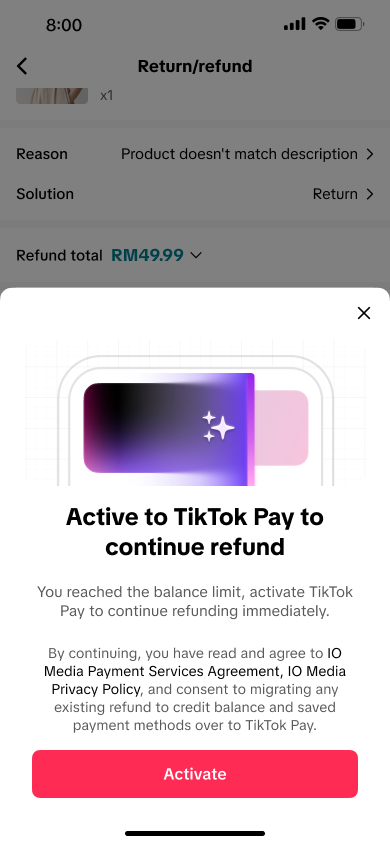 Account upgrade during refund